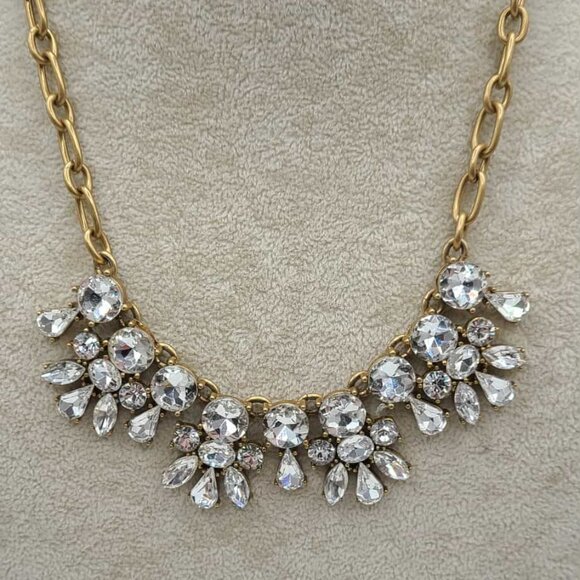 J Crew Clear Crystal Statement Necklace - Picture 2 of 8